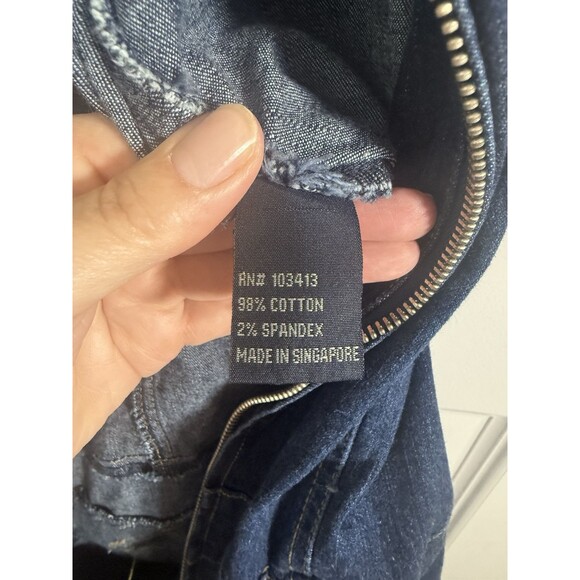 VTG AC-3998 Denim Jumpsuit Womens L Sherpa Collar Dark Wash Bootcut Y2K Festival - Picture 9 of 14